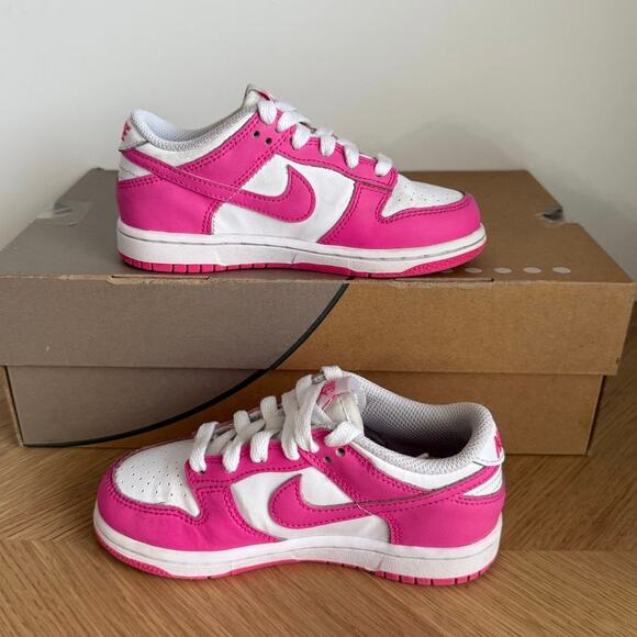 Nike Dunk Low Pink/White Toddler Sneakers - SZ 11 C - Picture 9 of 11